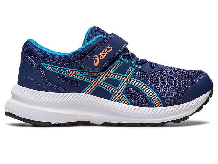 Asics CONTEND 8 Otroški Tekaški Čevlji Modre Oranžne | Slovenija-8709342