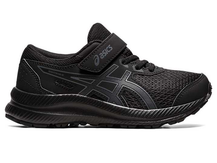 Asics CONTEND 8 Otroški Tekaški Čevlji Črne Sive | Slovenija-4751036