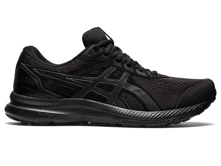 Asics GEL-CONTEND 8 EXTRA WIDE Moški Tekaški Čevlji Črne Sive | Slovenija-9607542