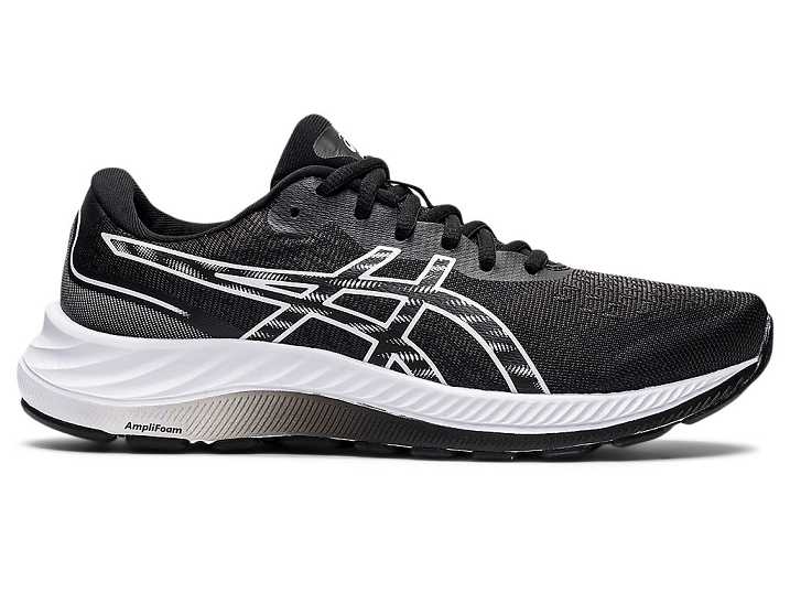 Asics GEL-EXCITE 9 WIDE Ženske Pohodni Čevlji Črne Bele | Slovenija-3179028