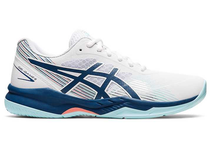 Asics GEL-GAME 8 Ženske Teniški Copati Bele Svetlo Indigo | Slovenija-8295613