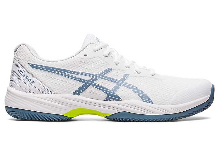 Asics GEL-GAME 9 CLAY/OC Moški Teniški Copati Bele Sive Modre | Slovenija-7536049