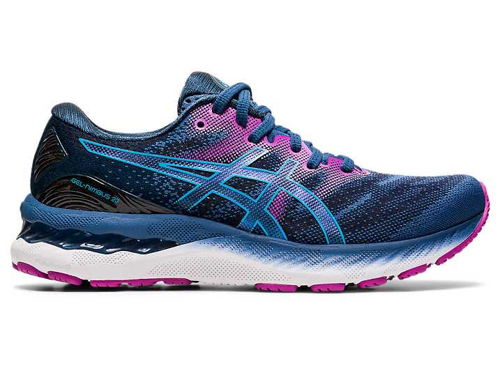 Asics GEL-NIMBUS 23 WIDE Ženske Tekaški Čevlji Temno Sive Svetlo Turkizna | Slovenija-2948105