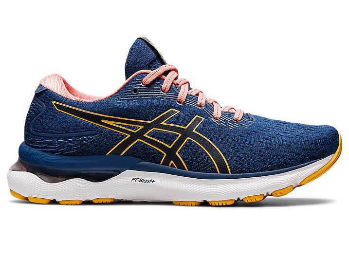 Asics GEL-NIMBUS 24 Ženske Tekaški Čevlji Modre Rumene | Slovenija-1764829