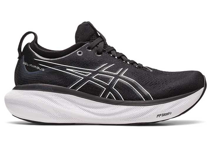 Asics GEL-NIMBUS 25 WIDE Ženske Tekaški Čevlji Črne Srebrne | Slovenija-4536920