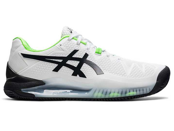 Asics GEL-RESOLUTION 8 CLAY Moški Teniški Copati Bele Zelene | Slovenija-3670415