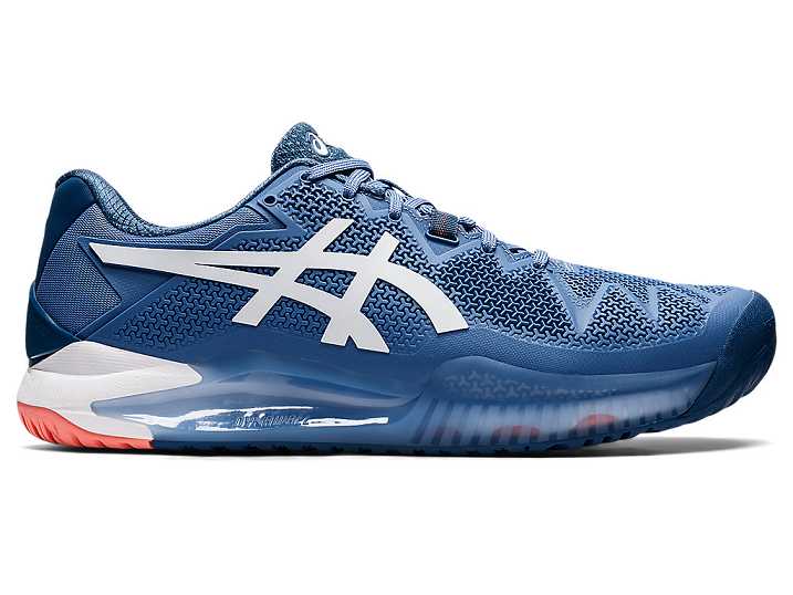 Asics GEL-RESOLUTION 8 WIDE Moški Teniški Copati Modre Bele | Slovenija-4368021