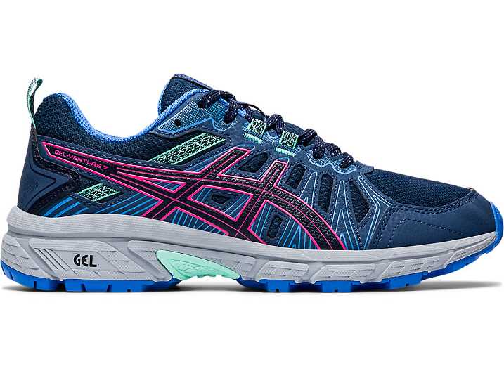 Asics GEL-VENTURE 7 Ženske Tekaški Čevlji Temno Modre Roza | Slovenija-0234751