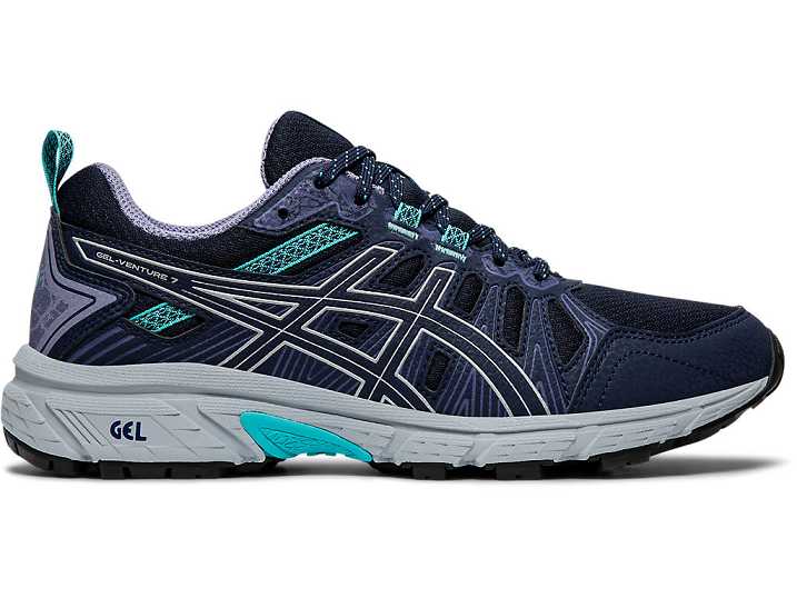 Asics GEL-VENTURE 7 Ženske Tekaški Čevlji Črne Srebrne | Slovenija-2415039