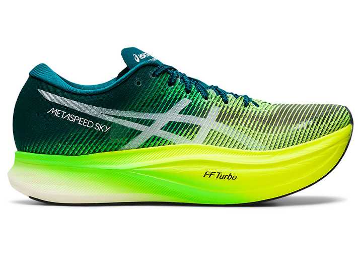 Asics METASPEED SKY+ Moški Tekaški Čevlji Temno Zelene Rumene | Slovenija-3160789