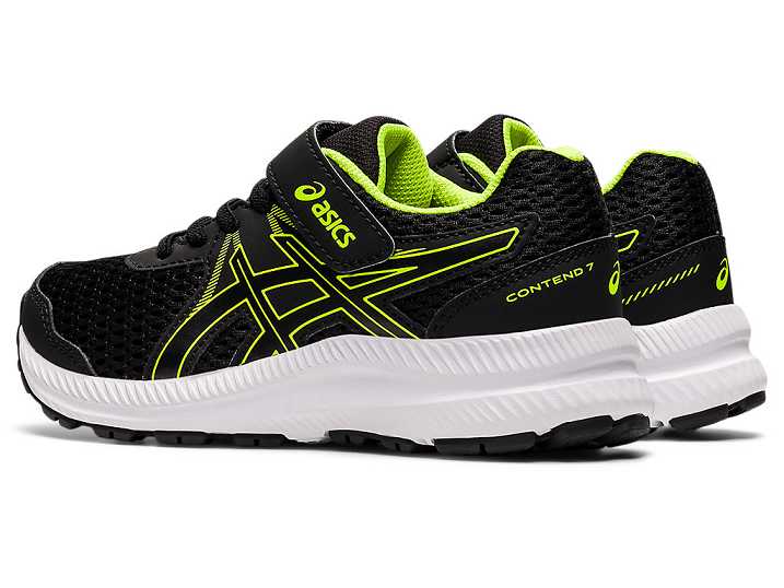 Asics CONTEND 7 Otroški Tekaški Čevlji Črne Zelene | Slovenija-6237958