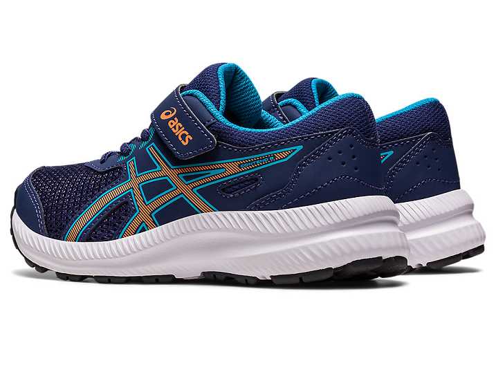 Asics CONTEND 8 Otroški Tekaški Čevlji Modre Oranžne | Slovenija-8709342