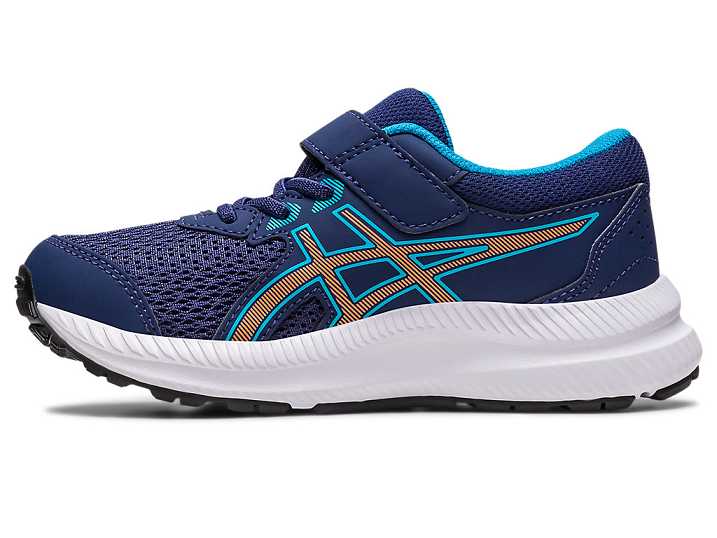 Asics CONTEND 8 Otroški Tekaški Čevlji Modre Oranžne | Slovenija-8709342