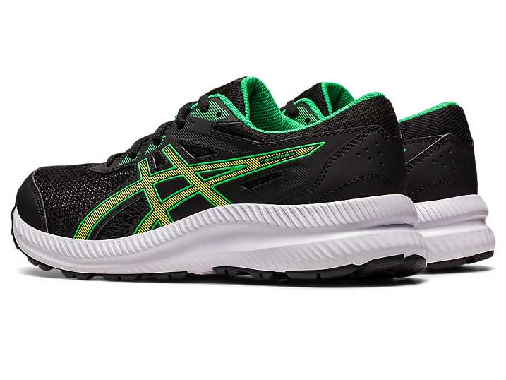 Asics CONTEND 8 Otroški Tekaški Čevlji Črne Svetlo Zelene | Slovenija-6259701