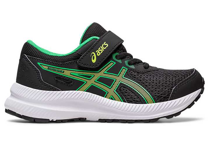 Asics CONTEND 8 Otroški Tekaški Čevlji Črne Svetlo Zelene | Slovenija-8356910