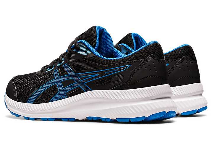 Asics CONTEND 8 Otroški Tekaški Čevlji Črne Modre | Slovenija-9546381