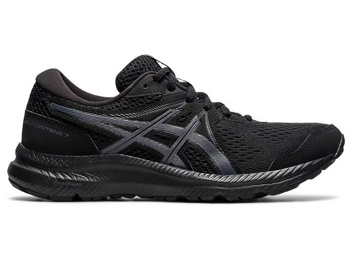 Asics GEL-CONTEND 7 WIDE Ženske Pohodni Čevlji Črne Sive | Slovenija-3650428