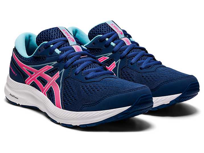 Asics GEL-CONTEND 7 Ženske Pohodni Čevlji Modre Roza | Slovenija-4518902