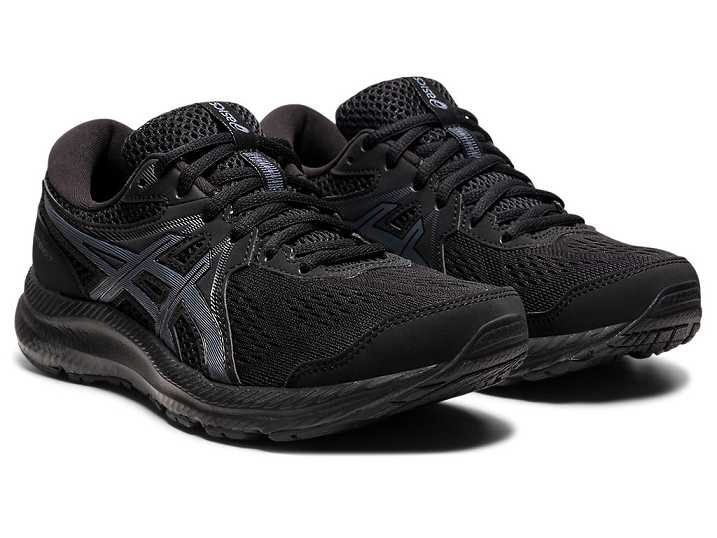 Asics GEL-CONTEND 7 Ženske Pohodni Čevlji Črne Sive | Slovenija-6205174