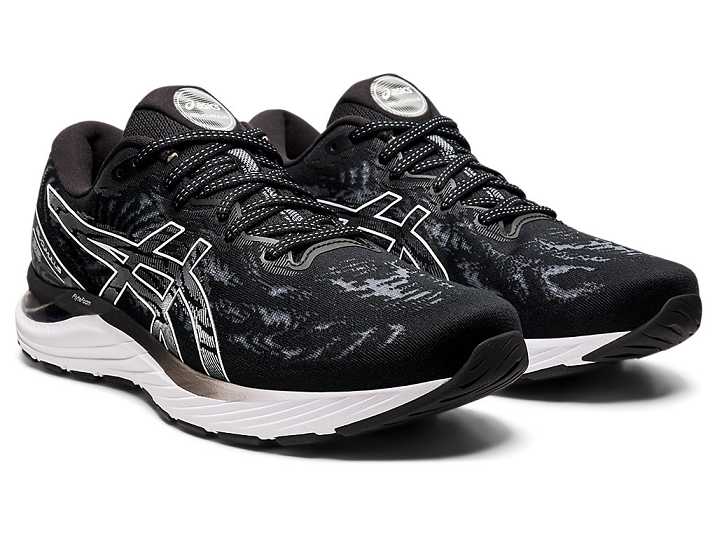 Asics GEL-CUMULUS 23 WIDE Ženske Tekaški Čevlji Črne Bele | Slovenija-6381704