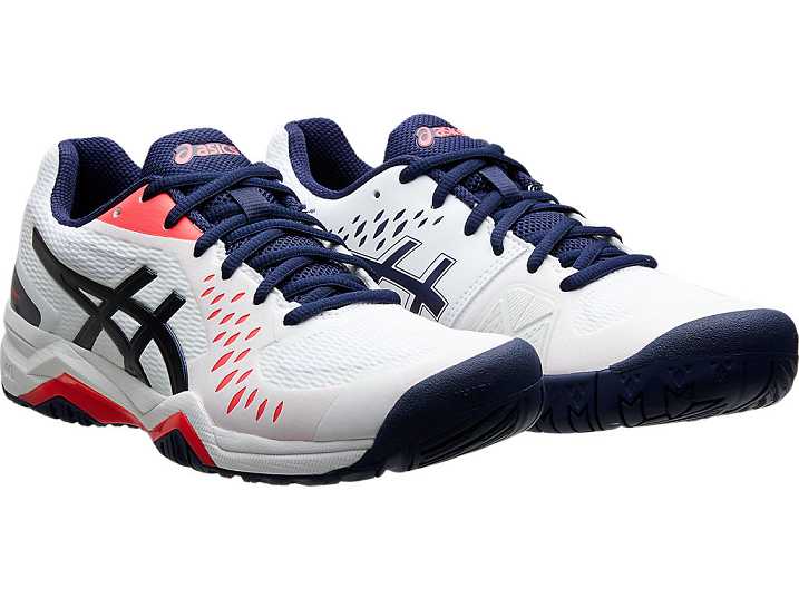 Asics GEL-Challenger 12 Ženske Teniški Copati Bele Temno Modre | Slovenija-5247613