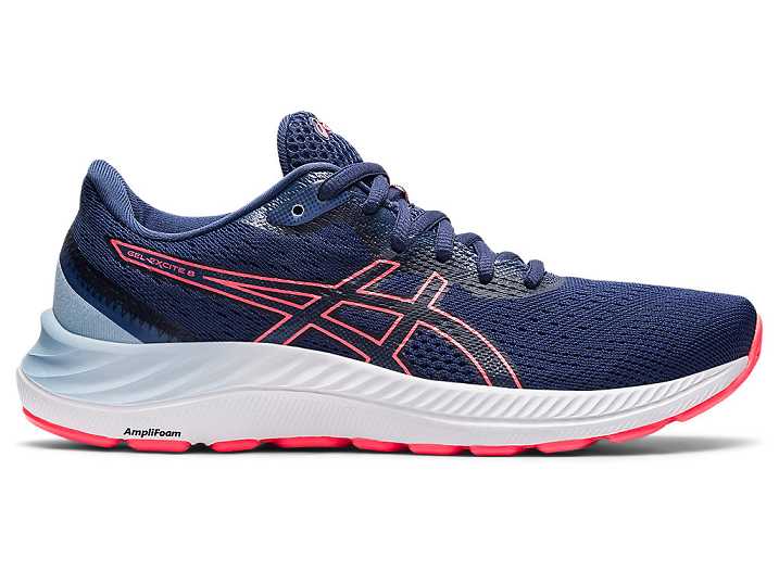 Asics GEL-EXCITE 8 WIDE Ženske Pohodni Čevlji Modre Koralne | Slovenija-1583279