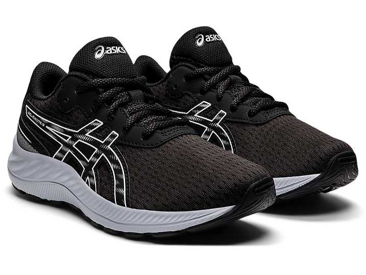 Asics GEL-EXCITE 9 Otroški Tekaški Čevlji Črne Bele | Slovenija-1275630