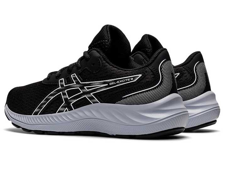 Asics GEL-EXCITE 9 Otroški Tekaški Čevlji Črne Bele | Slovenija-1275630