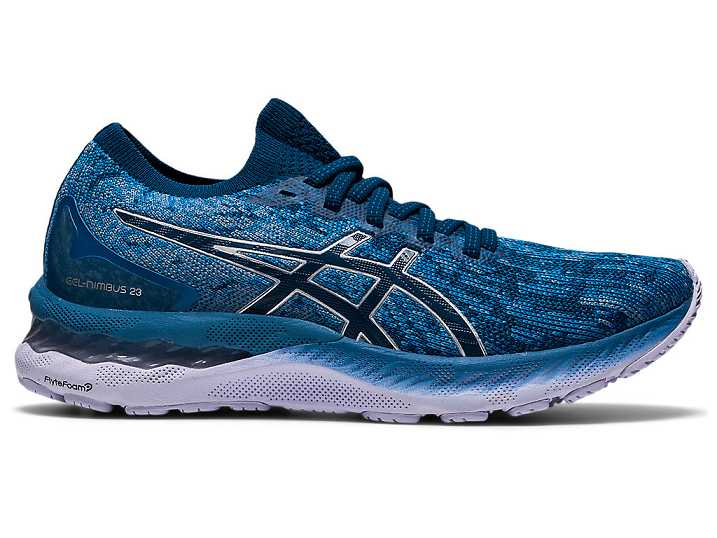 Asics GEL-NIMBUS 23 KNIT Ženske Tekaški Čevlji Sive Modre | Slovenija-7431205