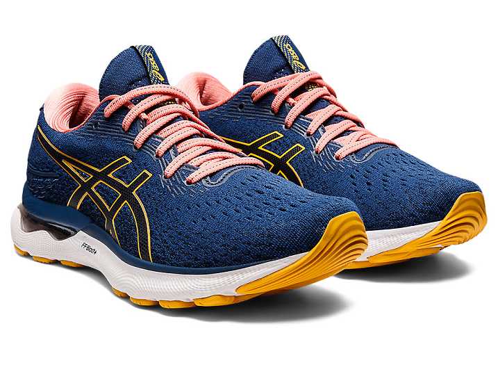 Asics GEL-NIMBUS 24 Ženske Tekaški Čevlji Modre Rumene | Slovenija-1764829