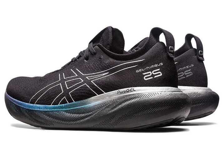 Asics GEL-NIMBUS 25 PLATINUM Moški Tekaški Čevlji Črne Srebrne | Slovenija-2436780