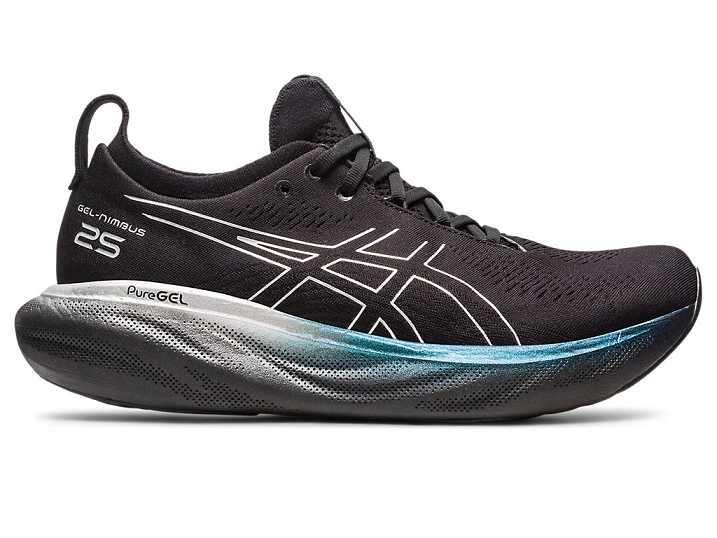 Asics GEL-NIMBUS 25 PLATINUM Moški Tekaški Čevlji Črne Srebrne | Slovenija-2436780