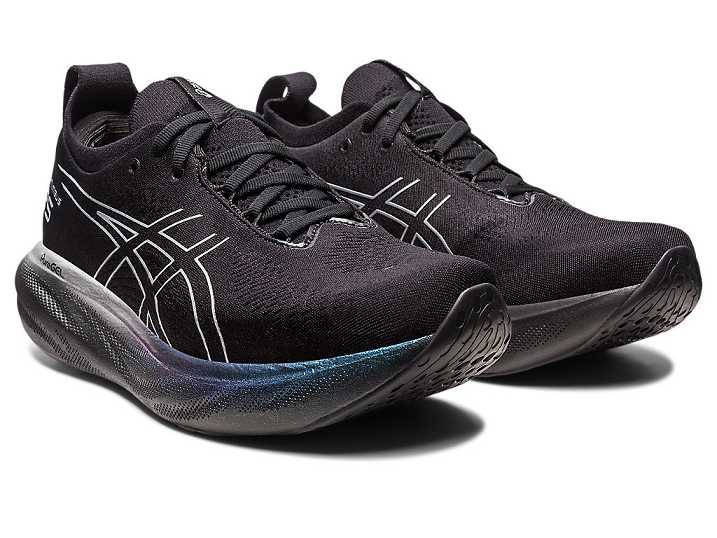 Asics GEL-NIMBUS 25 PLATINUM Ženske Tekaški Čevlji Črne Srebrne | Slovenija-4635072