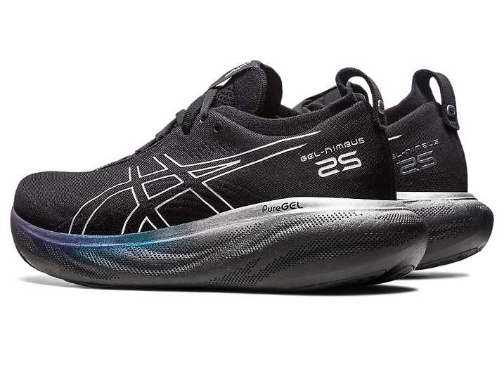 Asics GEL-NIMBUS 25 PLATINUM Ženske Tekaški Čevlji Črne Srebrne | Slovenija-4635072