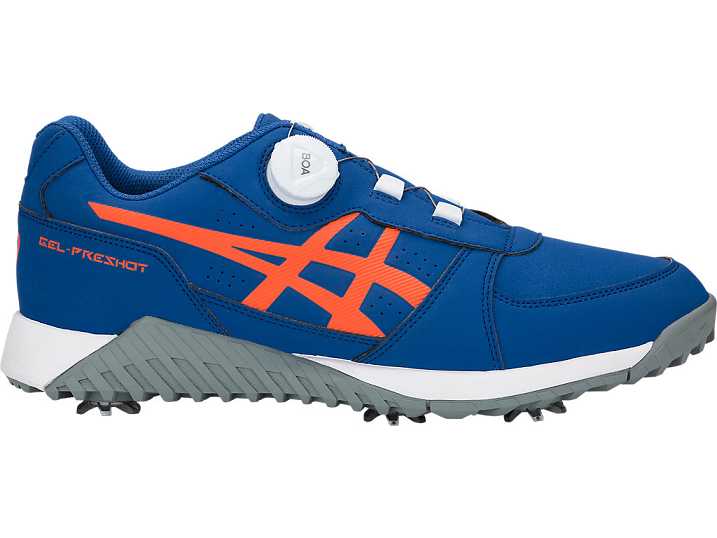 Asics GEL-PRESHOT BOA Moški Čevlji Za Golf Kraljevsko Modra Oranžne | Slovenija-0389265