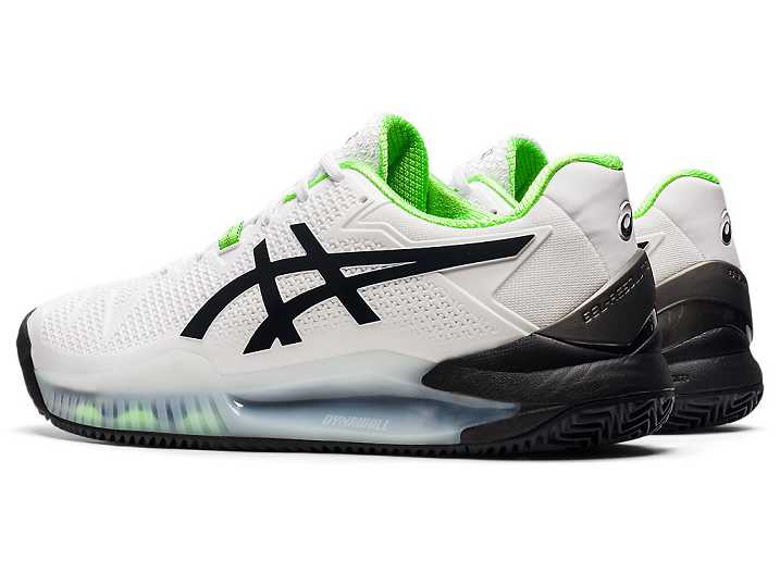 Asics GEL-RESOLUTION 8 CLAY Moški Teniški Copati Bele Zelene | Slovenija-3670415