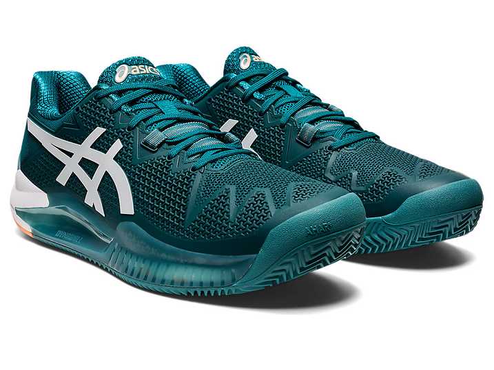 Asics GEL-RESOLUTION 8 CLAY Moški Teniški Copati Temno Zelene Bele | Slovenija-6923857