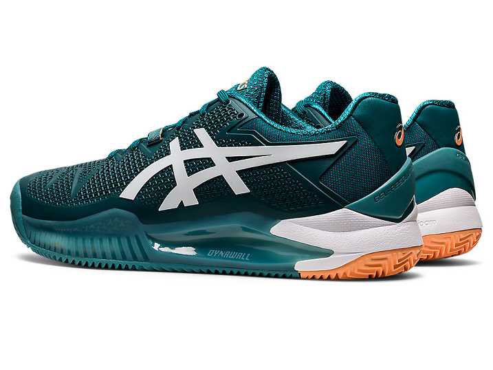 Asics GEL-RESOLUTION 8 CLAY Moški Teniški Copati Temno Zelene Bele | Slovenija-6923857