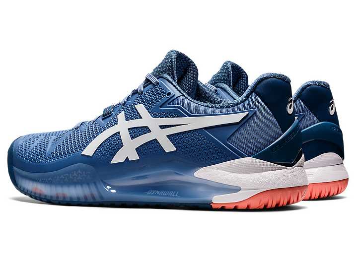 Asics GEL-RESOLUTION 8 WIDE Moški Teniški Copati Modre Bele | Slovenija-4368021