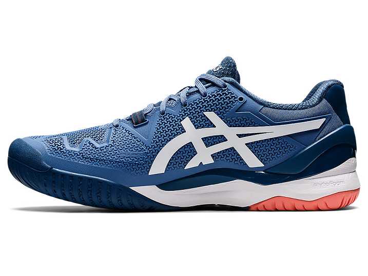 Asics GEL-RESOLUTION 8 WIDE Moški Teniški Copati Modre Bele | Slovenija-4368021