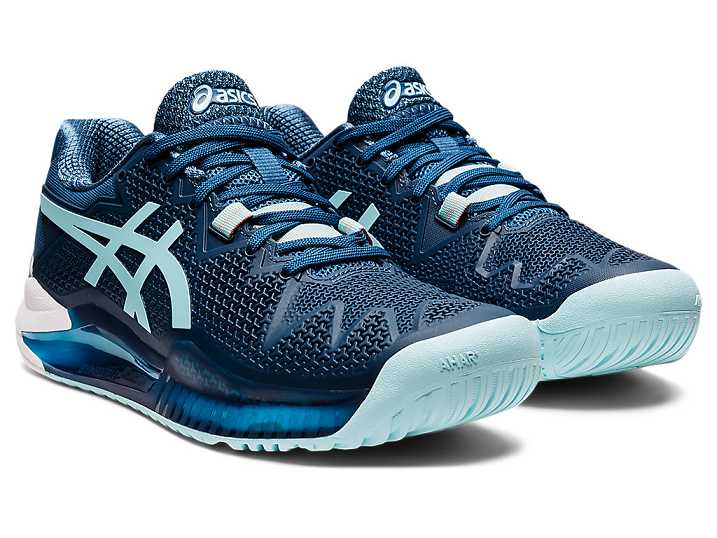 Asics GEL-RESOLUTION 8 WIDE Ženske Teniški Copati Svetlo Modre | Slovenija-2084563