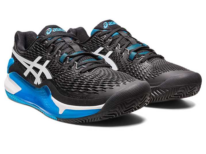 Asics GEL-RESOLUTION 9 CLAY Moški Teniški Copati Črne Bele | Slovenija-3029815