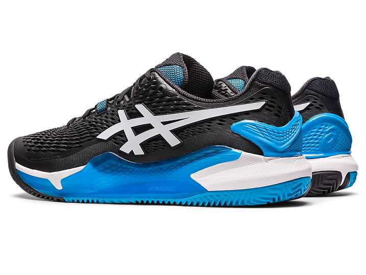 Asics GEL-RESOLUTION 9 CLAY Moški Teniški Copati Črne Bele | Slovenija-3029815