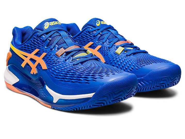 Asics GEL-RESOLUTION 9 CLAY Moški Teniški Copati Modre Oranžne | Slovenija-3240976