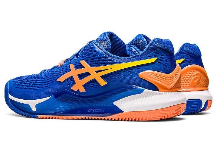 Asics GEL-RESOLUTION 9 CLAY Moški Teniški Copati Modre Oranžne | Slovenija-3240976