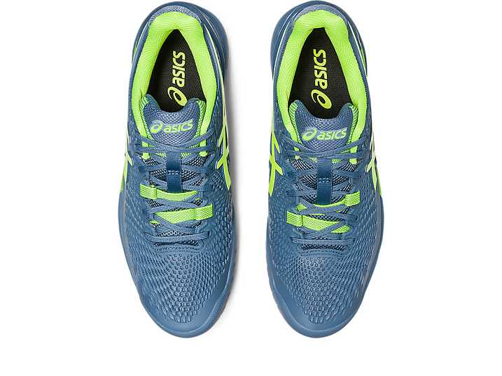 Asics GEL-RESOLUTION 9 Moški Teniški Copati Sive Modre Zelene | Slovenija-1620794