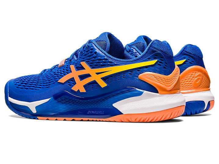 Asics GEL-RESOLUTION 9 Moški Teniški Copati Modre Oranžne | Slovenija-4871365