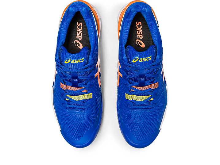 Asics GEL-RESOLUTION 9 Moški Teniški Copati Modre Oranžne | Slovenija-4871365