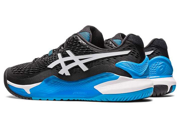 Asics GEL-RESOLUTION 9 Moški Teniški Copati Črne Bele | Slovenija-8396745