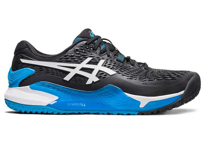 Asics GEL-RESOLUTION 9 OC WIDE Moški Teniški Copati Črne Bele | Slovenija-9268317